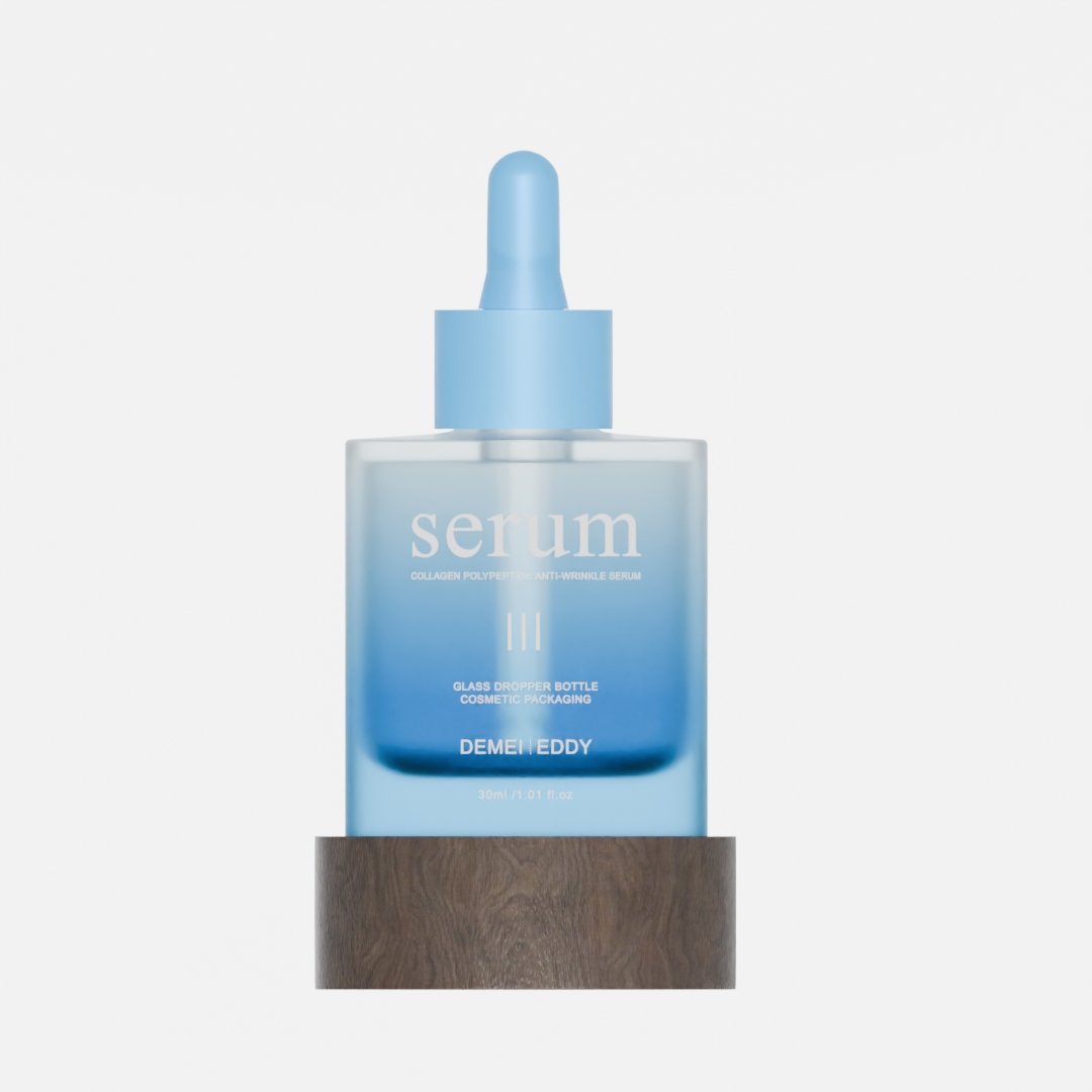 DEMEI Luxury 30ml Frosted Flat Glass Dropper Bottle Serum Silk Screen Gold - Image 4