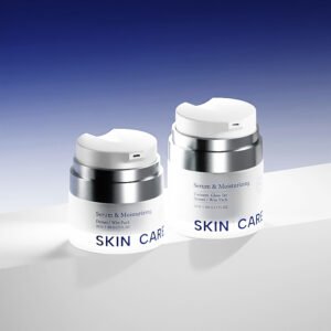 DEMEI Refillable Clear Glass Airless Lotion Bottle Matt Silver Ring Serum Pump 30/50ml